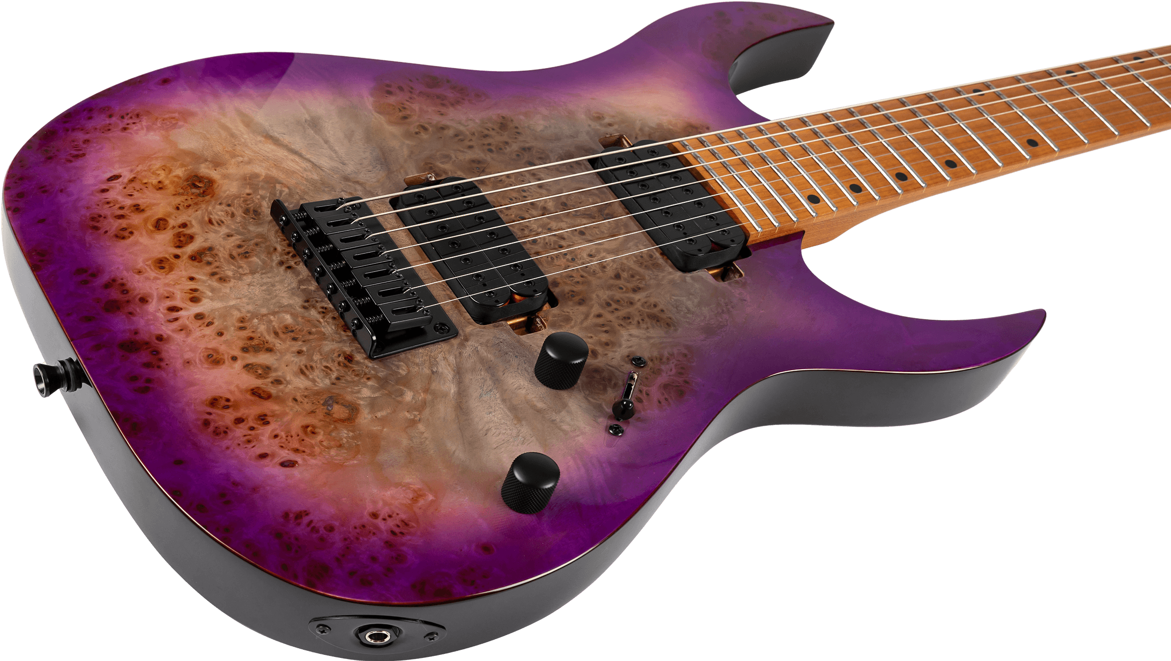 Spira S457 7-String Electric Guitar, Trans Purple