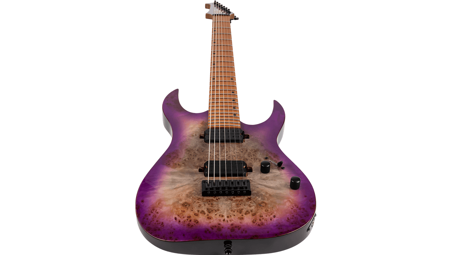 Spira S457 7-String Electric Guitar, Trans Purple