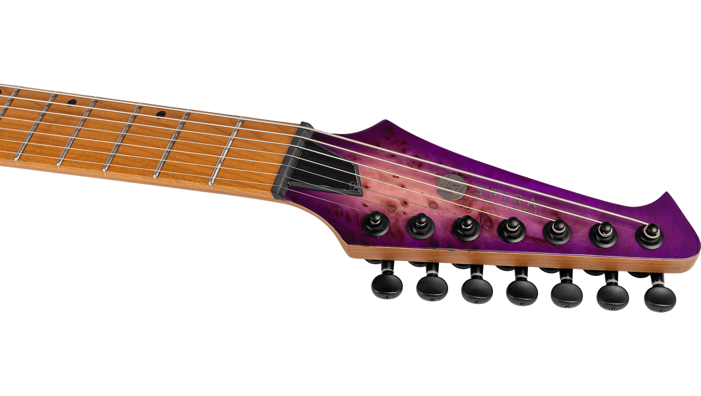 Spira S457 7-String Electric Guitar, Trans Purple