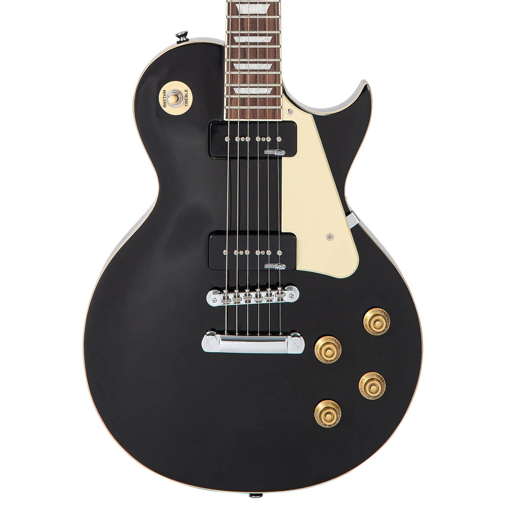 Vintage V100P Reissued Electric Guitar, Gloss Black