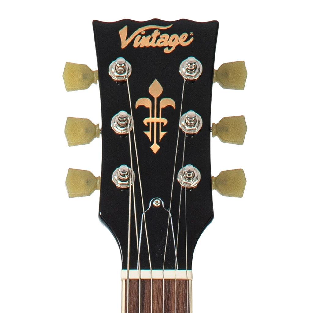 Vintage V100P Reissued Electric Guitar, Gloss Black