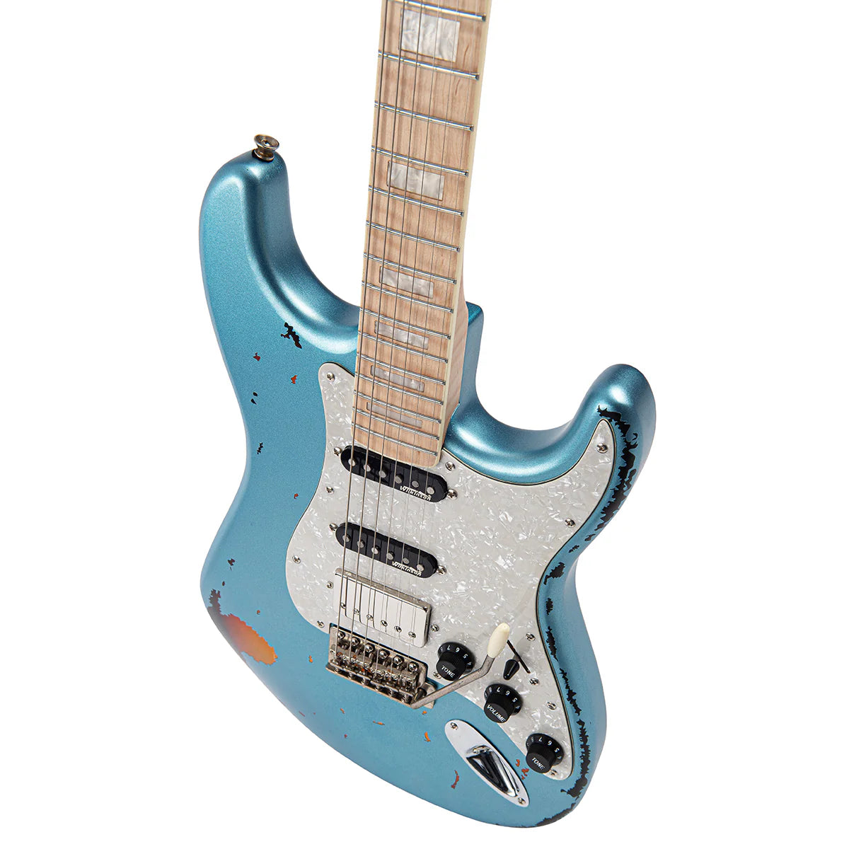 Vintage 30th Anniversary V6 Electric Guitar, Gun Hill Blue