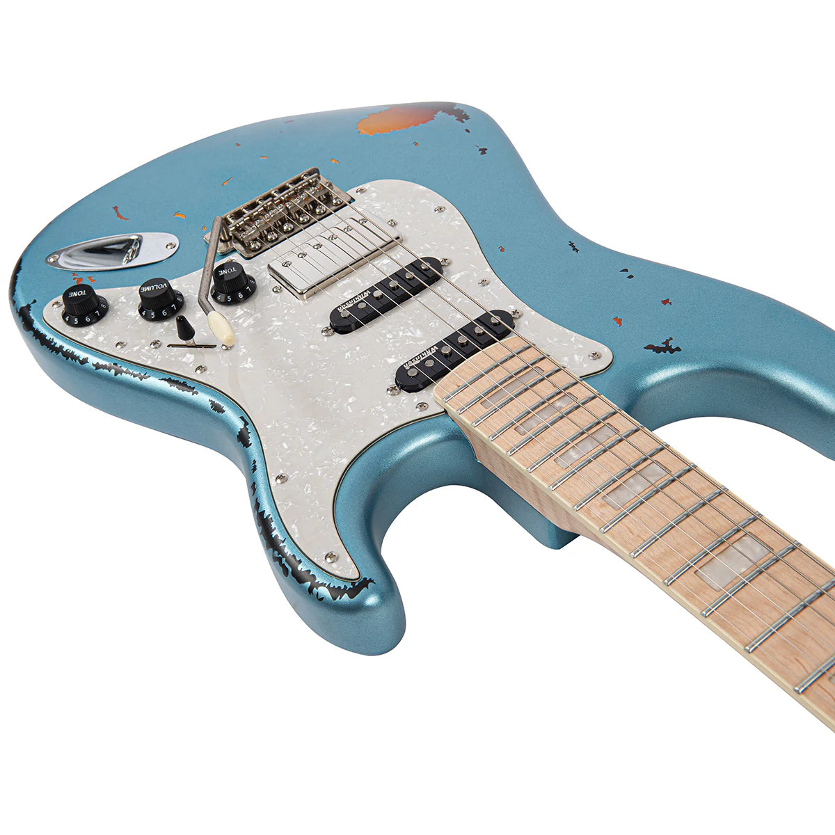 Vintage 30th Anniversary V6 Electric Guitar, Gun Hill Blue