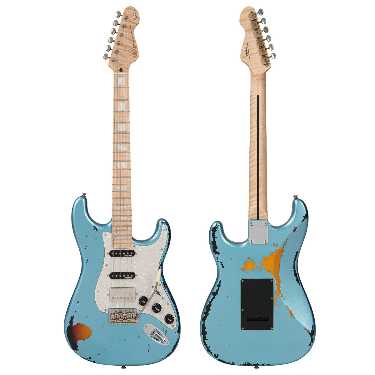 Vintage 30th Anniversary V6 Electric Guitar, Gun Hill Blue