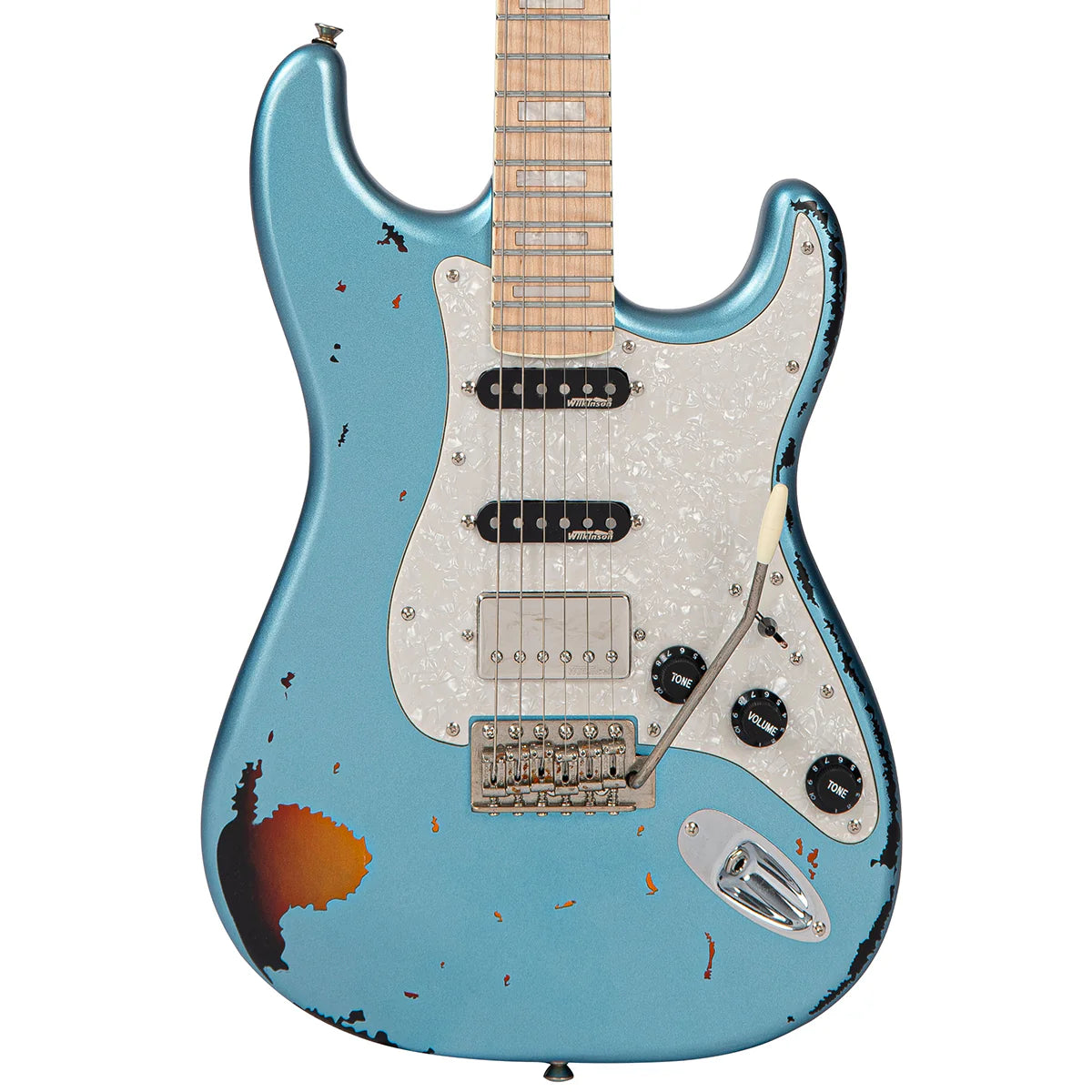 Vintage 30th Anniversary V6 Electric Guitar, Gun Hill Blue