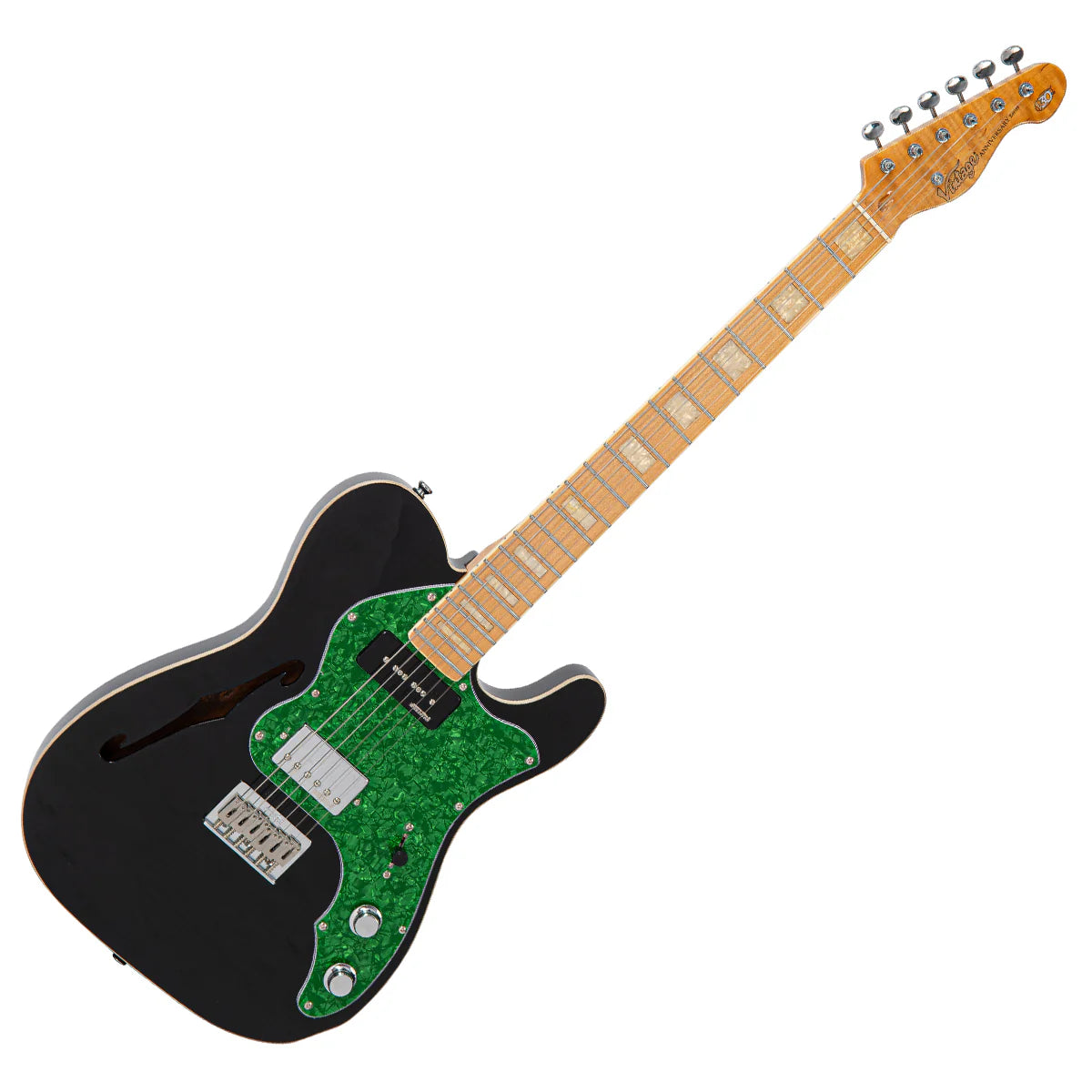 Vintage 30th Anniversary V72 ReIssued Electric Guitar, Boulevard Black