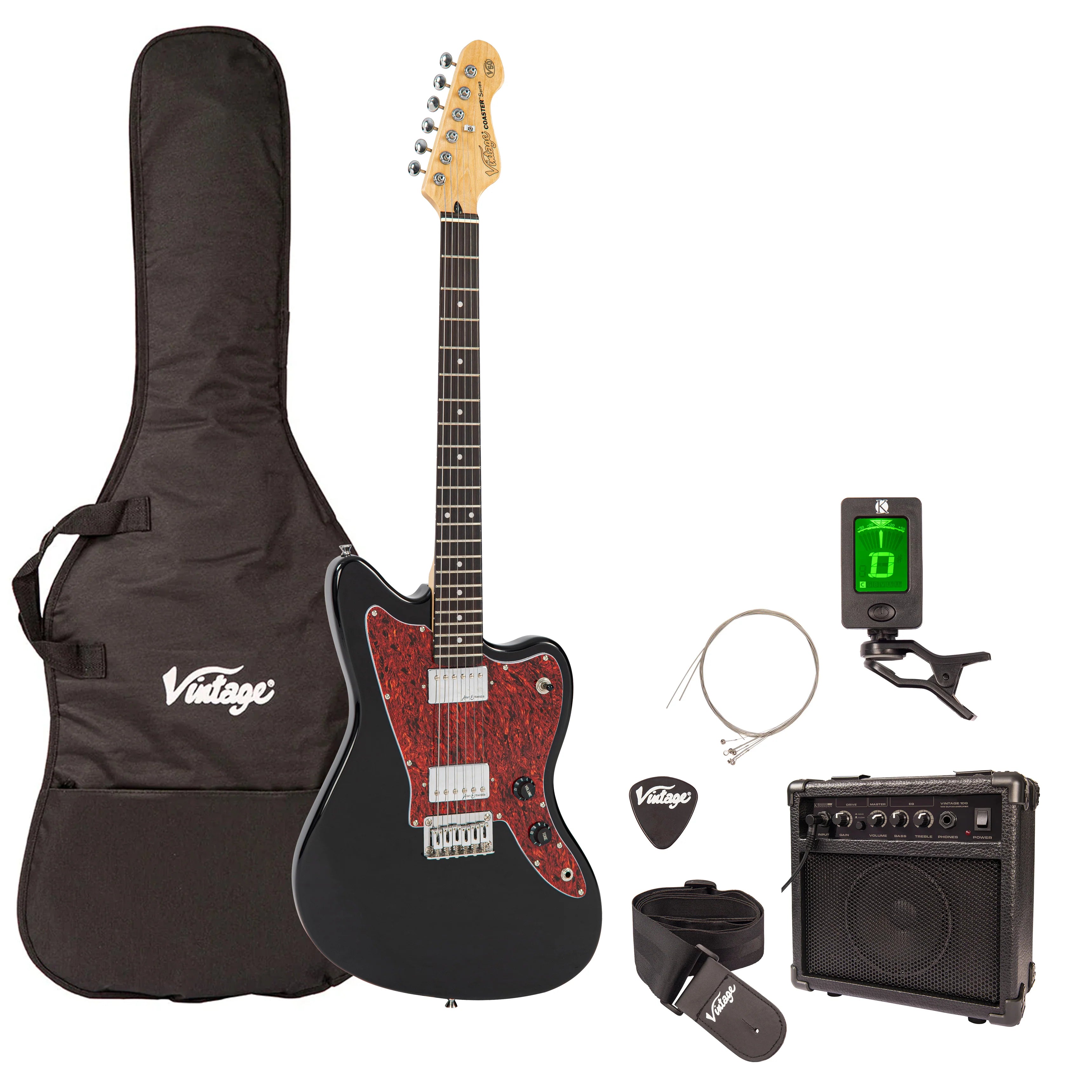 Vintage V50 Coaster Electric Guitar Pack, Boulevard Black