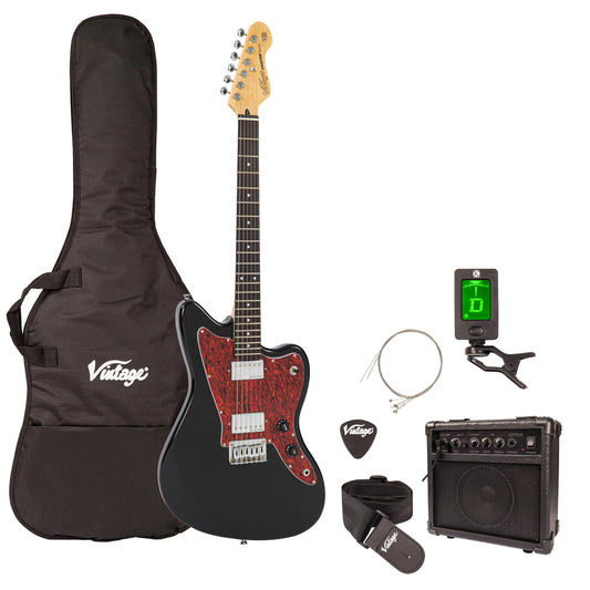 Vintage V50 Coaster Electric Guitar Pack, Boulevard Black