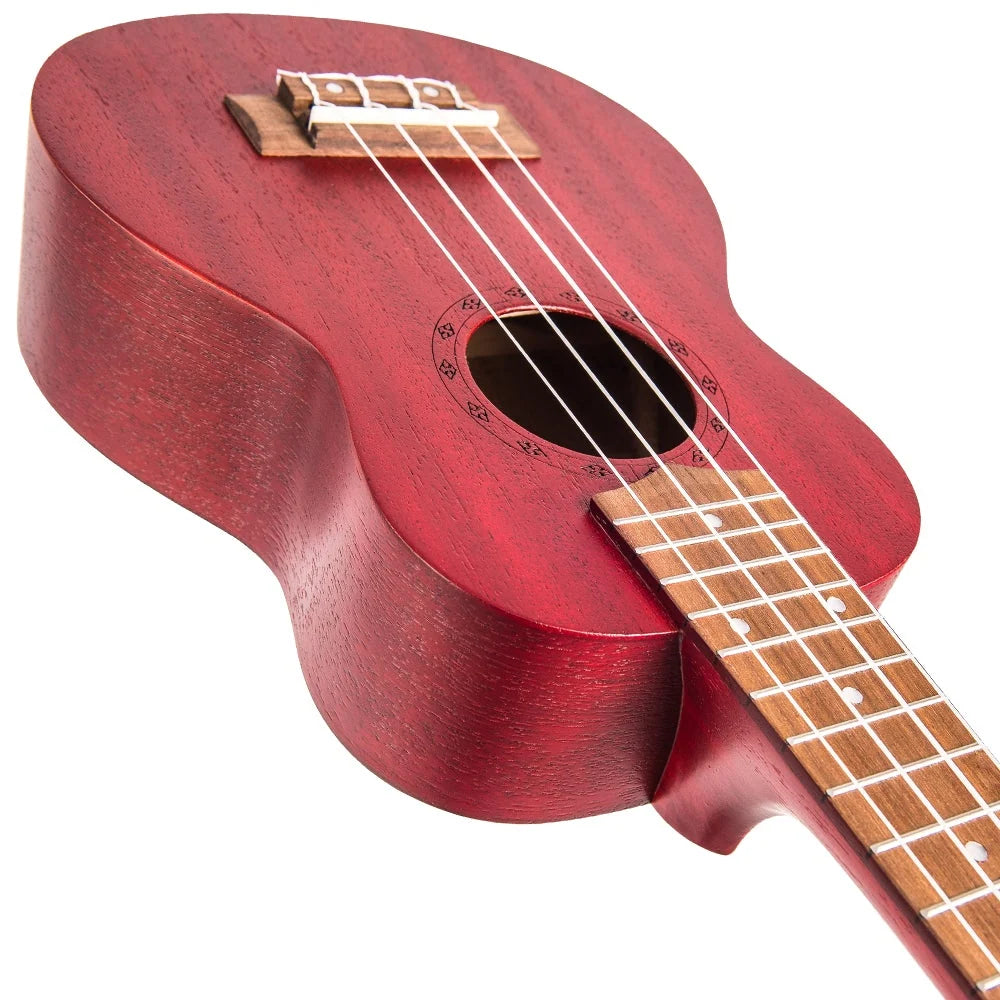 Laka VUS5 Sapele Series Soprano Ukulele, Rustic Red