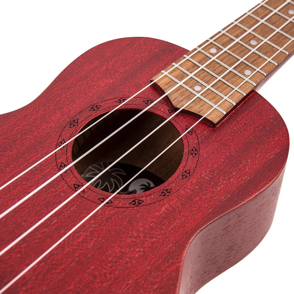 Laka VUS5 Sapele Series Soprano Ukulele, Rustic Red
