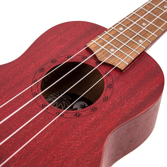 Laka VUS5 Sapele Series Soprano Ukulele, Rustic Red
