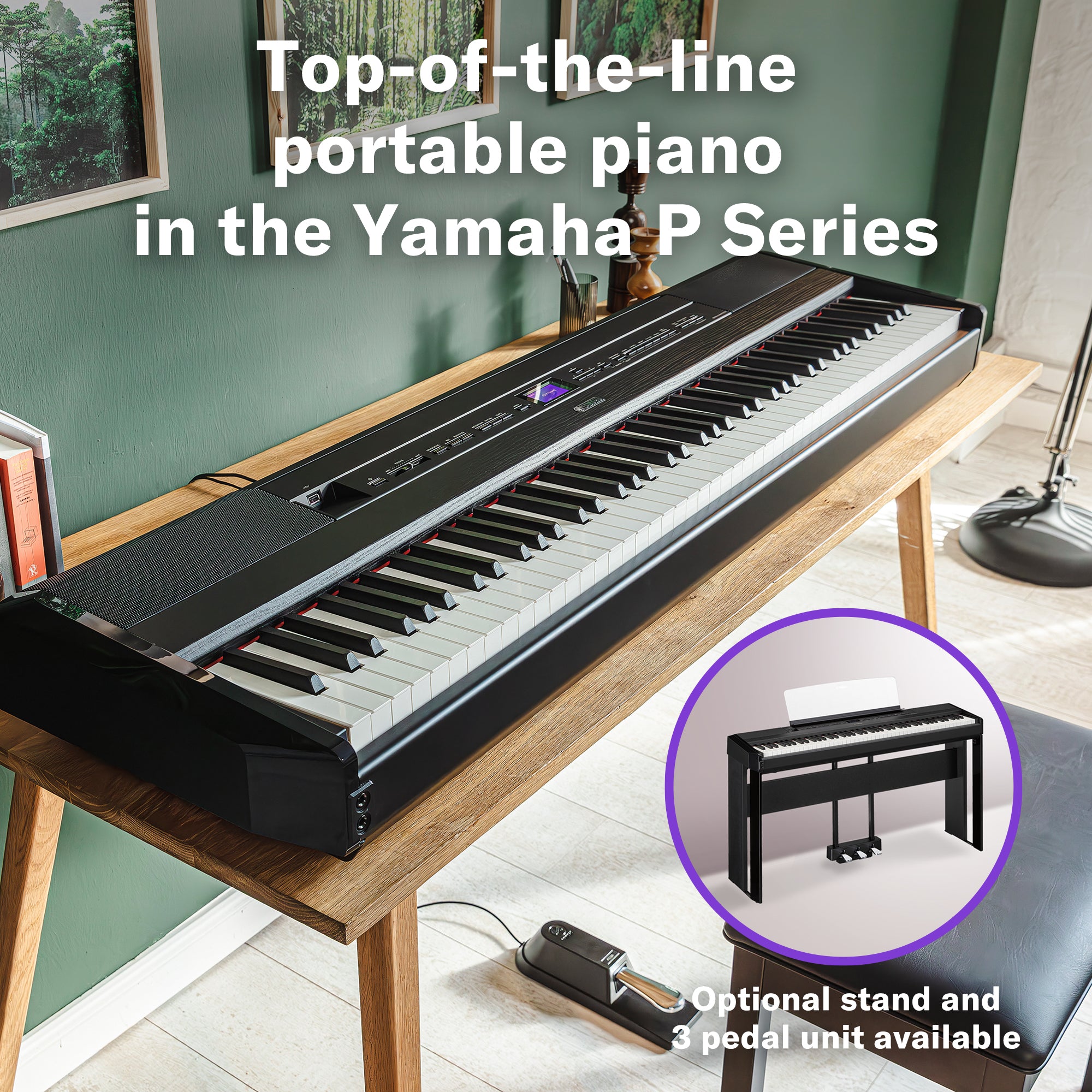 Yamaha P525 Satin Black Portable Piano