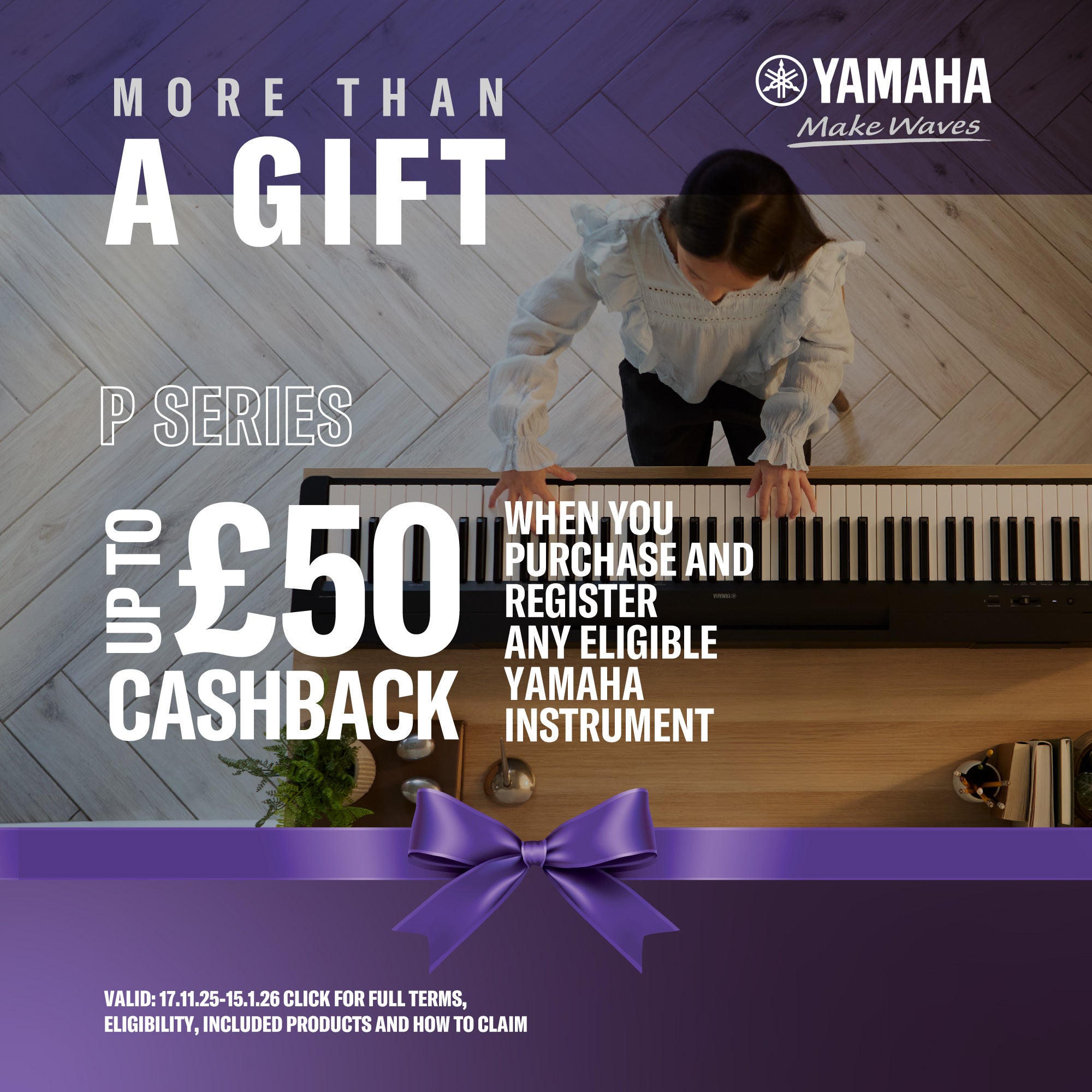 Yamaha P225WH White Portable Digital Piano