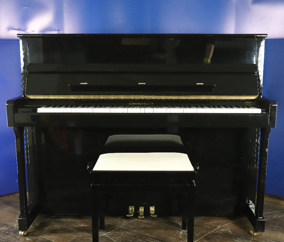 Zimmermann Upright Piano by C.Bechstein in Polished Black (Secondhand)
