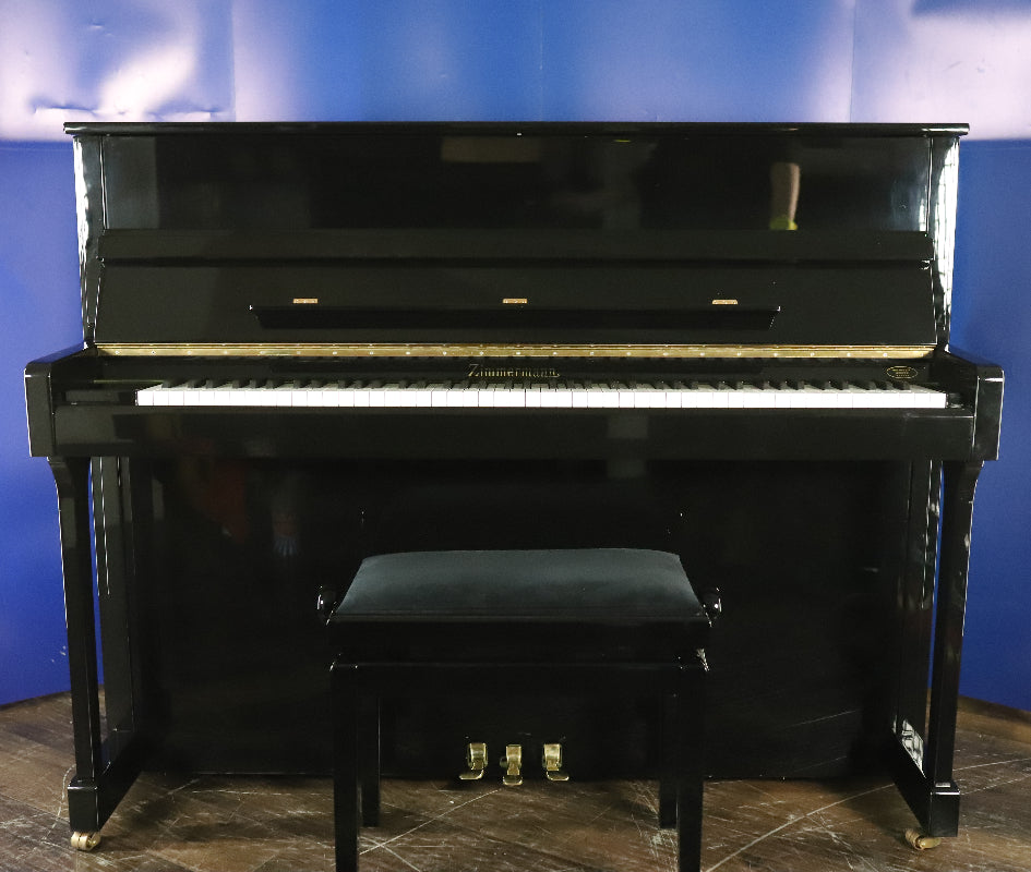 Zimmermann Upright Piano by C.Bechstein in Polished Black (Secondhand)