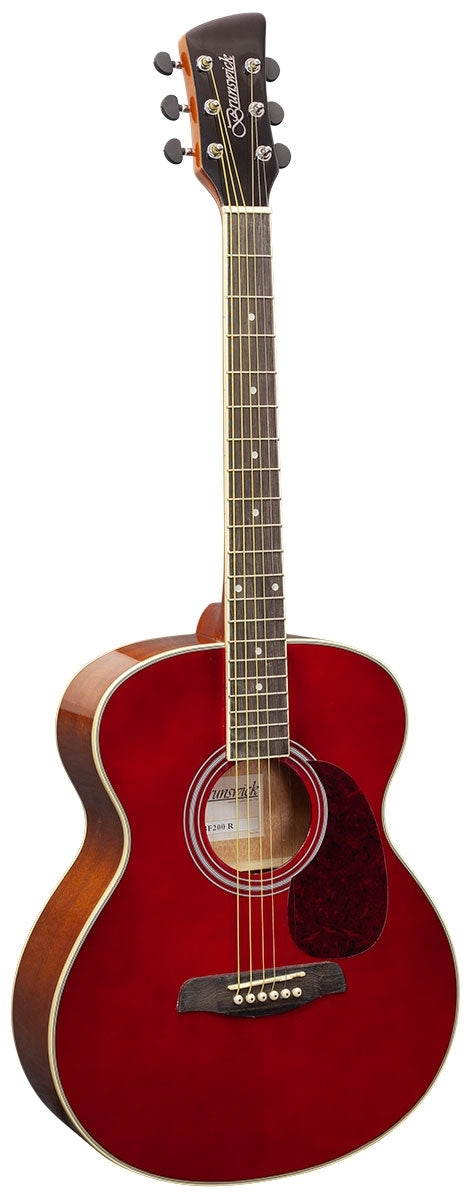 Brunswick BF200R Grand Auditorium Acoustic Guitar, Red Gloss
