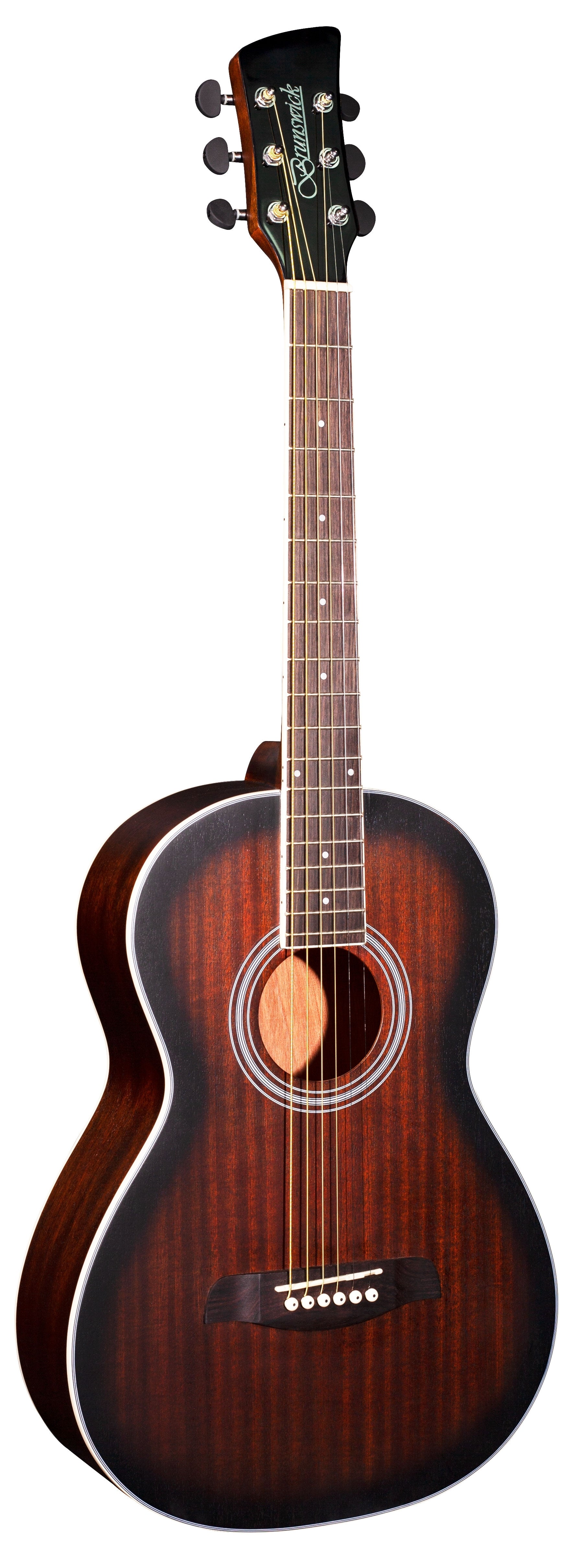 Brunswick BP200 Parlour Acoustic Guitar, Tobacco Burst Satin