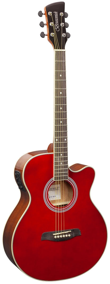 Brunswick BTK50 Grand Auditorium Electro-Acoustic Guitar, Red