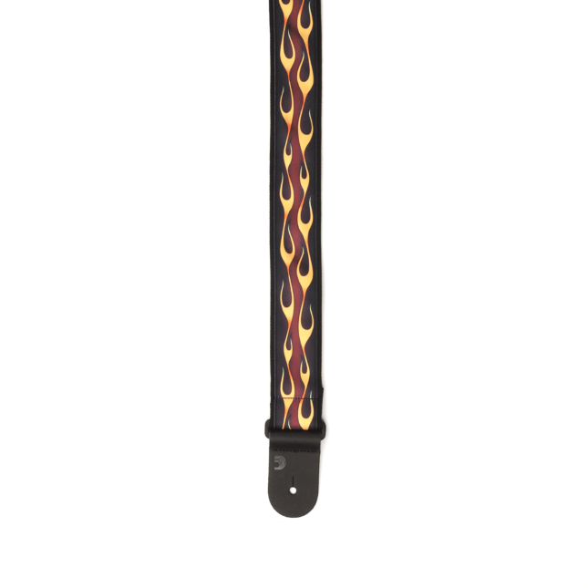 D'Addario Woven Guitar Strap, Hot Rod Flame, Red