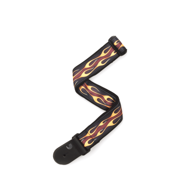 D'Addario Woven Guitar Strap, Hot Rod Flame, Red