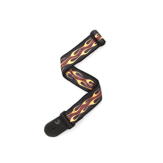 D'Addario Woven Guitar Strap, Hot Rod Flame, Red
