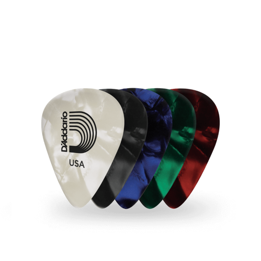 D'Addario Assorted Pearl Celluloid Guitar Picks, 10 pack