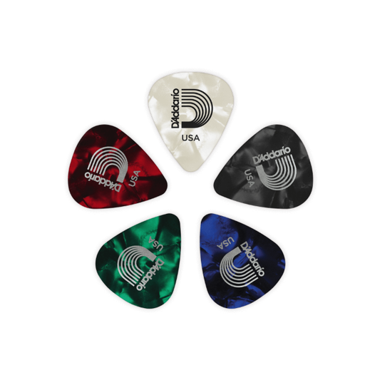 D'Addario Assorted Pearl Celluloid Guitar Picks, 10 pack