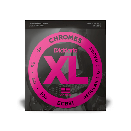 D'Addario ECB81 45-100 Regular Light, Long Scale, XL Chromes Bass Strings