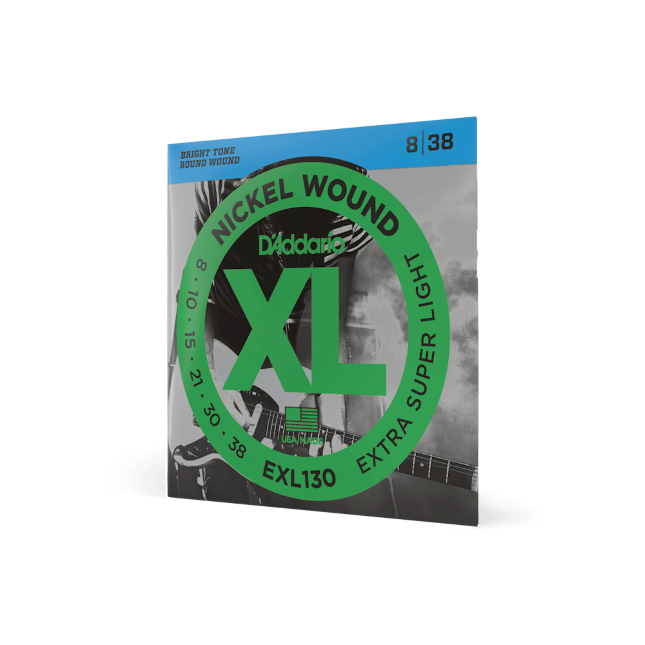 D'Addario XL Nickel Wound guitar string set packaging on a white background
