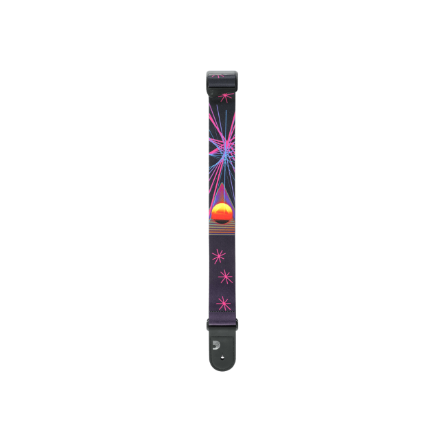 D'Addario Outrun Polyester Guitar Strap, Neon Stars