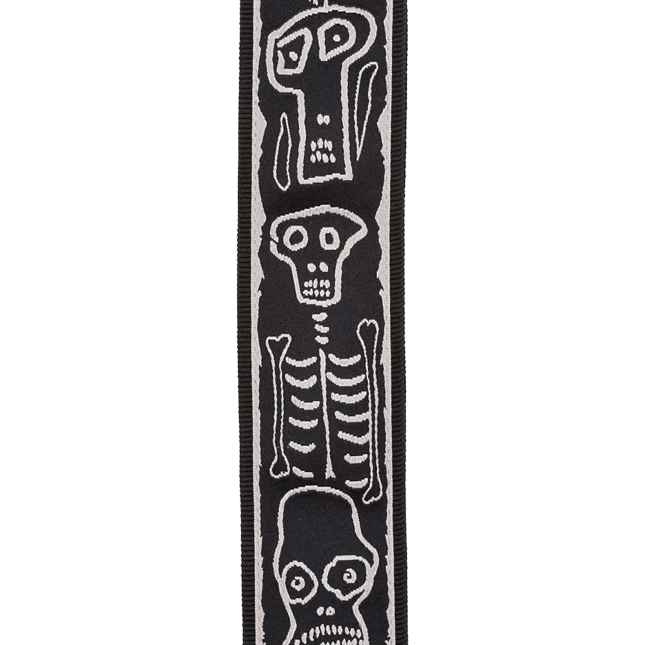 D'Addario Joe Satriani Planet Lock Guitar Strap, Skull N Bones