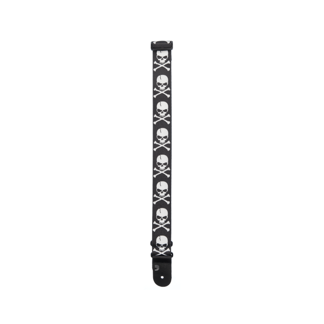 D'Addario Woven Guitar Strap, Cross Bone Skull