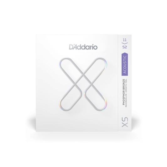 D'Addario XS 11-52 Custom Light, Phosphor Bronze Coated Acoustic Guitar Strings