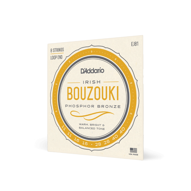 D'Addario 11-40 Irish Bouzouki, 8-String, Phosphor Bronze