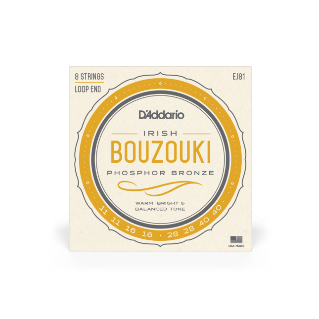 D'Addario 11-40 Irish Bouzouki, 8-String, Phosphor Bronze