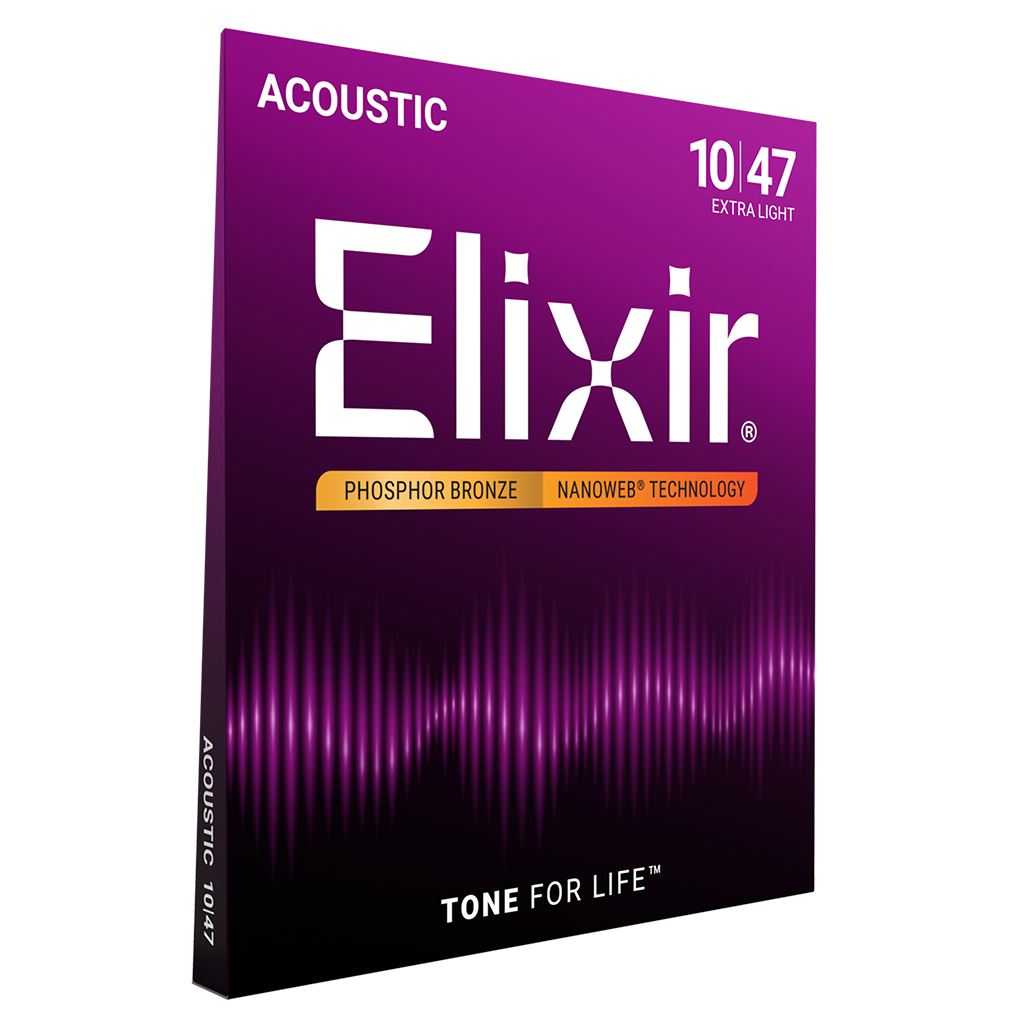 Elixir Nano E16002 010-047 Extra-Light Phosphor Bronze Acoustic Guitar Strings