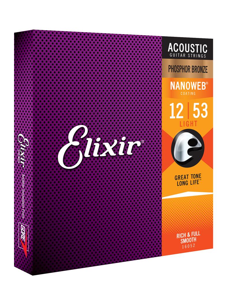 Elixir Nano E16052 012-053 Light Phosphor Bronze Acoustic Guitar Strings