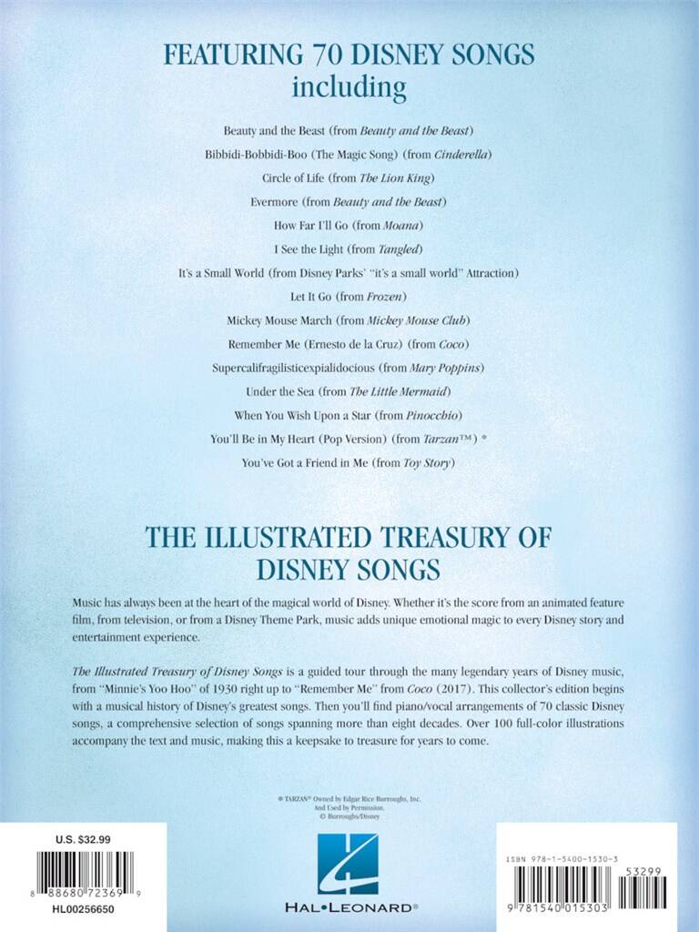 The Illustrated Treasury of Disney Songs: Piano, Vocal Guitar