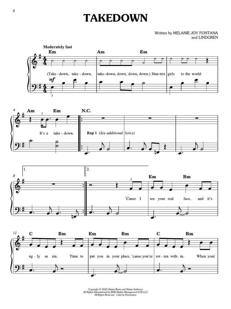 KPop Demon Hunters: Easy Piano