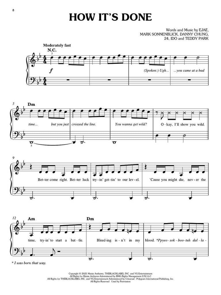 KPop Demon Hunters: Easy Piano