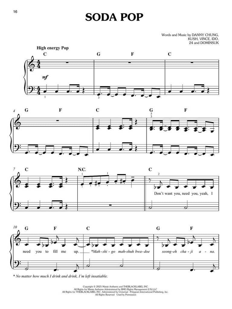 KPop Demon Hunters: Easy Piano