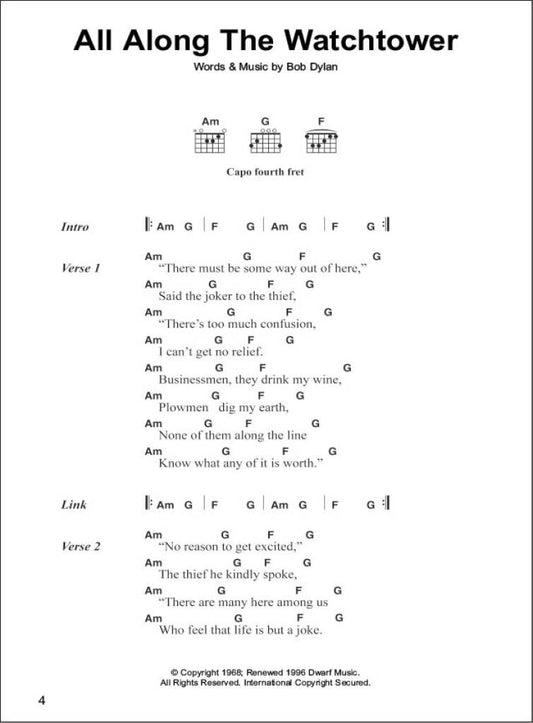 Bob Dylan: The Best Of Bob Dylan-Chord Songbook: Melody, Lyrics and Chords