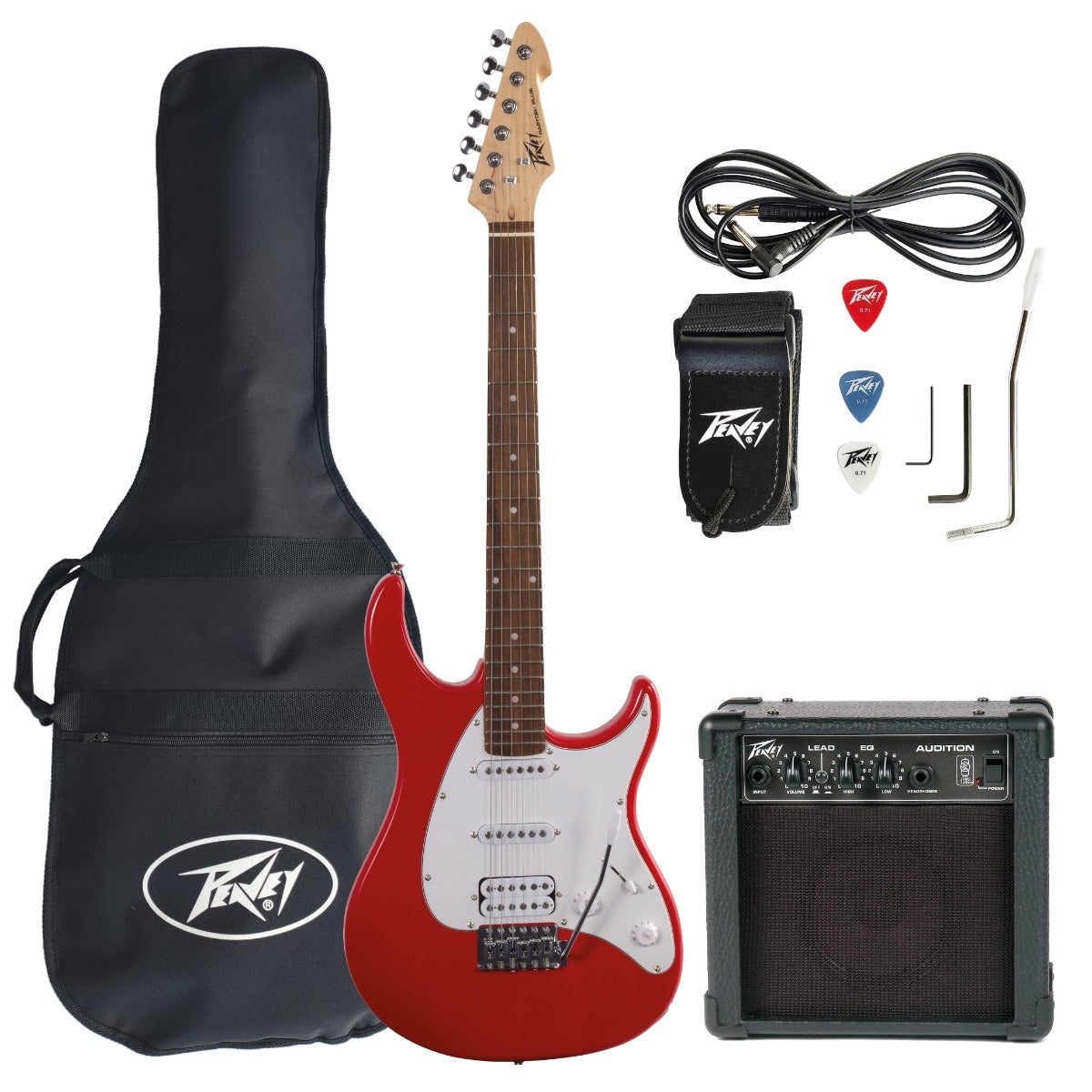 Peavey Raptor Plus Junior Stage Electric Guitar Pack, Red