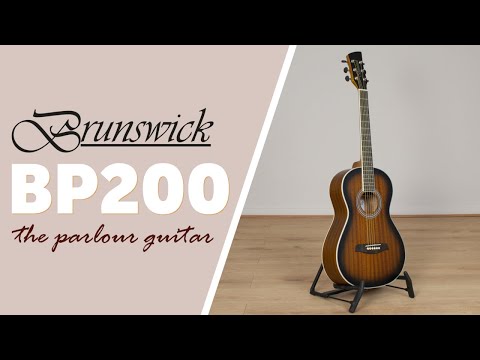 Brunswick BP200 Parlour Acoustic Guitar, Tobacco Burst Satin