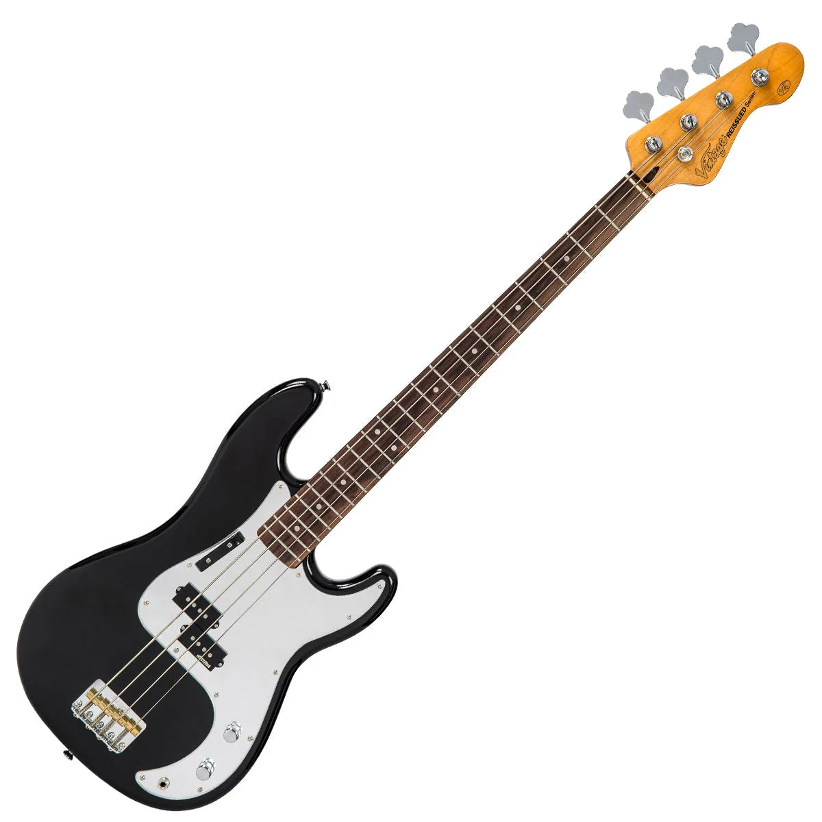 Vintage V4 ReIssued Bass Guitar, Rocker Black