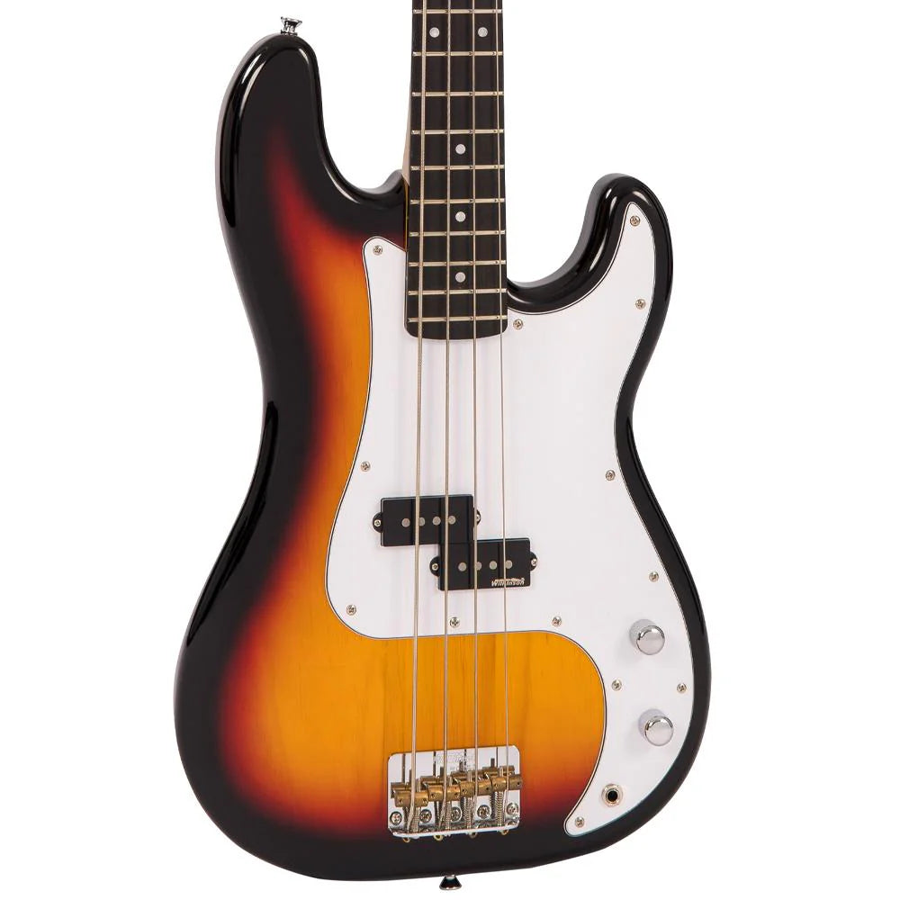Vintage V4 ReIssued Bass Guitar, Sunset Sunburst
