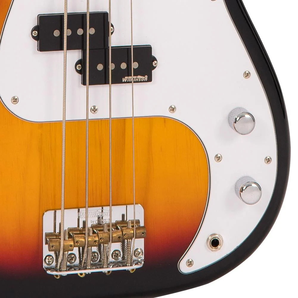 Vintage V4 ReIssued Bass Guitar, Sunset Sunburst