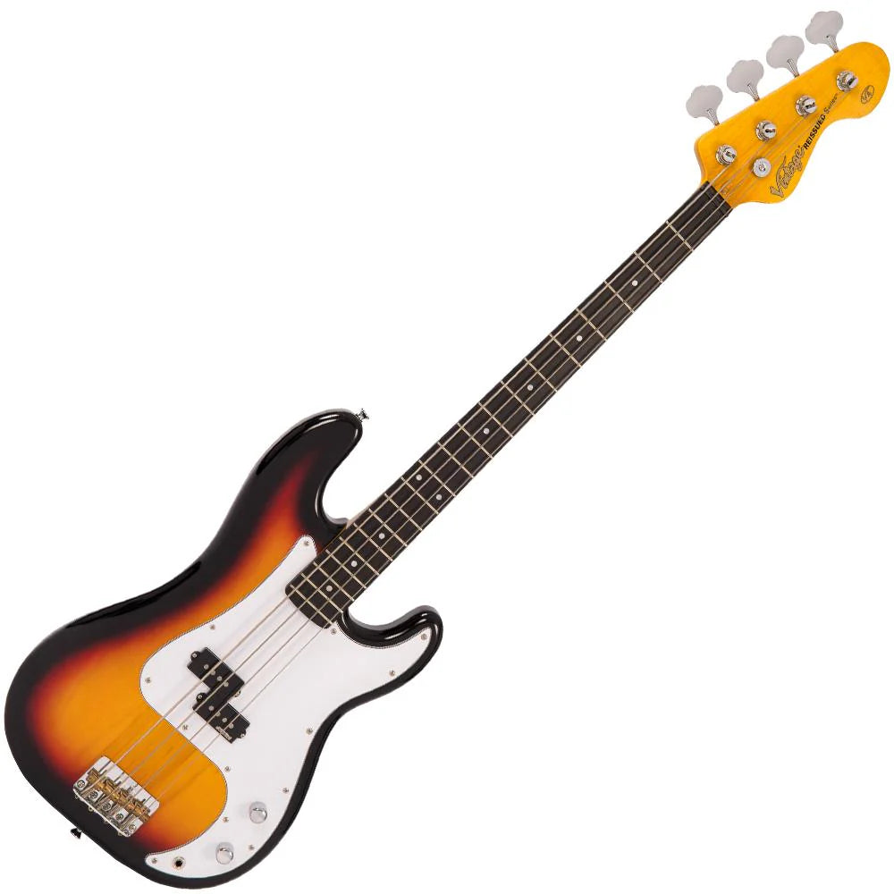 Vintage V4 ReIssued Bass Guitar, Sunset Sunburst
