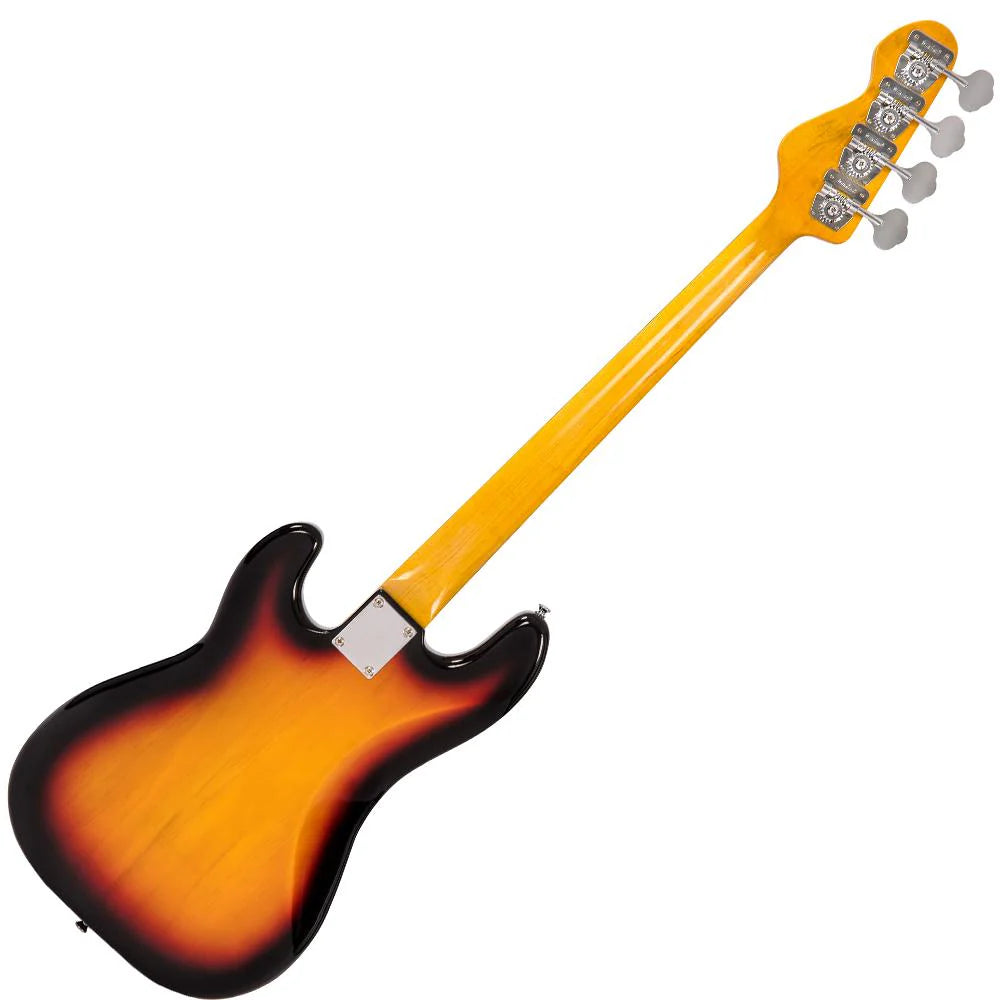 Vintage V4 ReIssued Bass Guitar, Sunset Sunburst