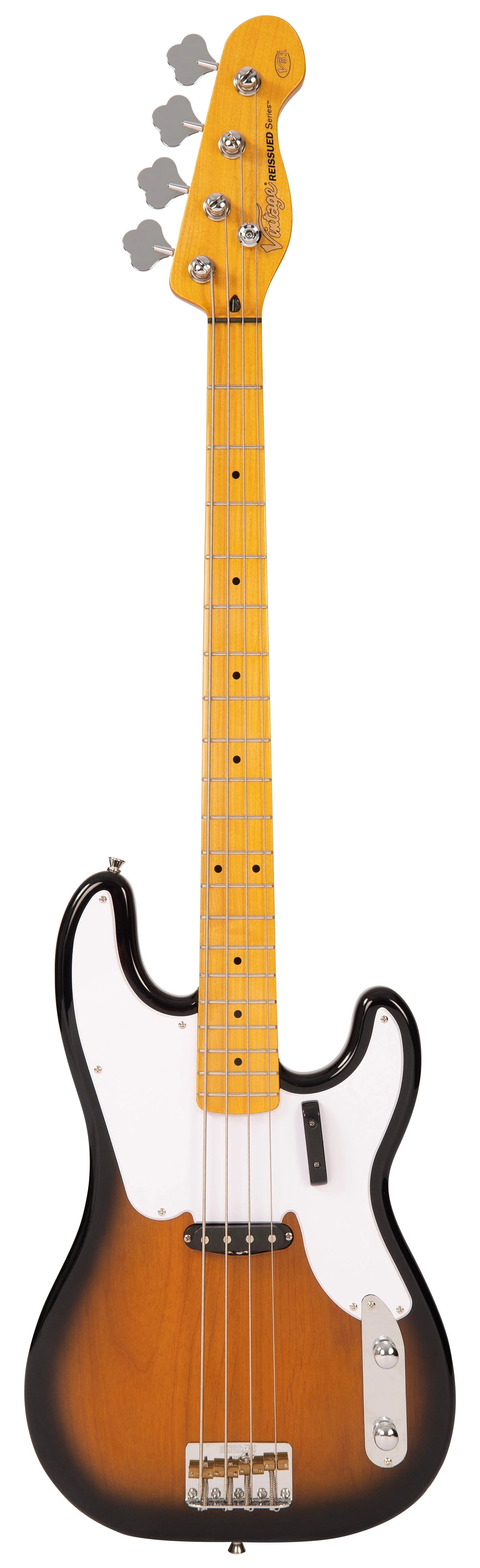 Vintage V51 ReIssued Bass Guitar, Two Tone Sunburst